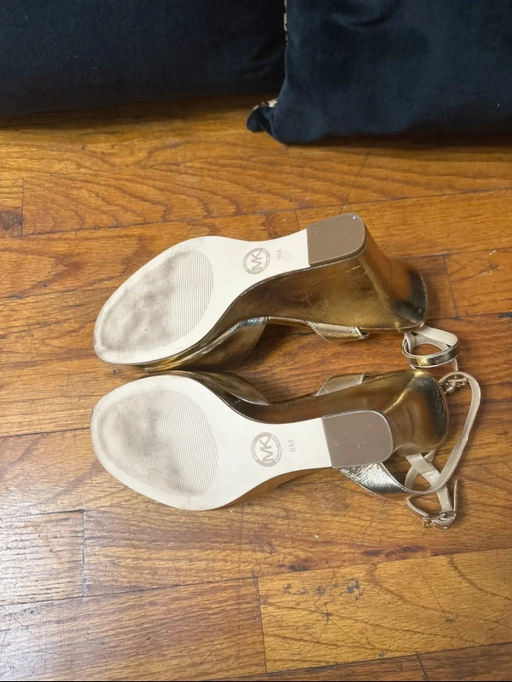 Michael Kors Metallic Gold Slingback Wedge Sandals